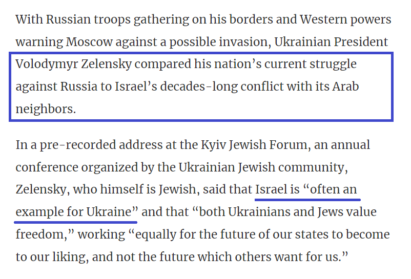 AviMayer's tweet photo. Some on here have been drawing dumb comparisons between Ukraine and the Palestinians.

Here's what Zelensky himself has to say.

(Hint: it's not that) https://t.co/9evRGlNPu4