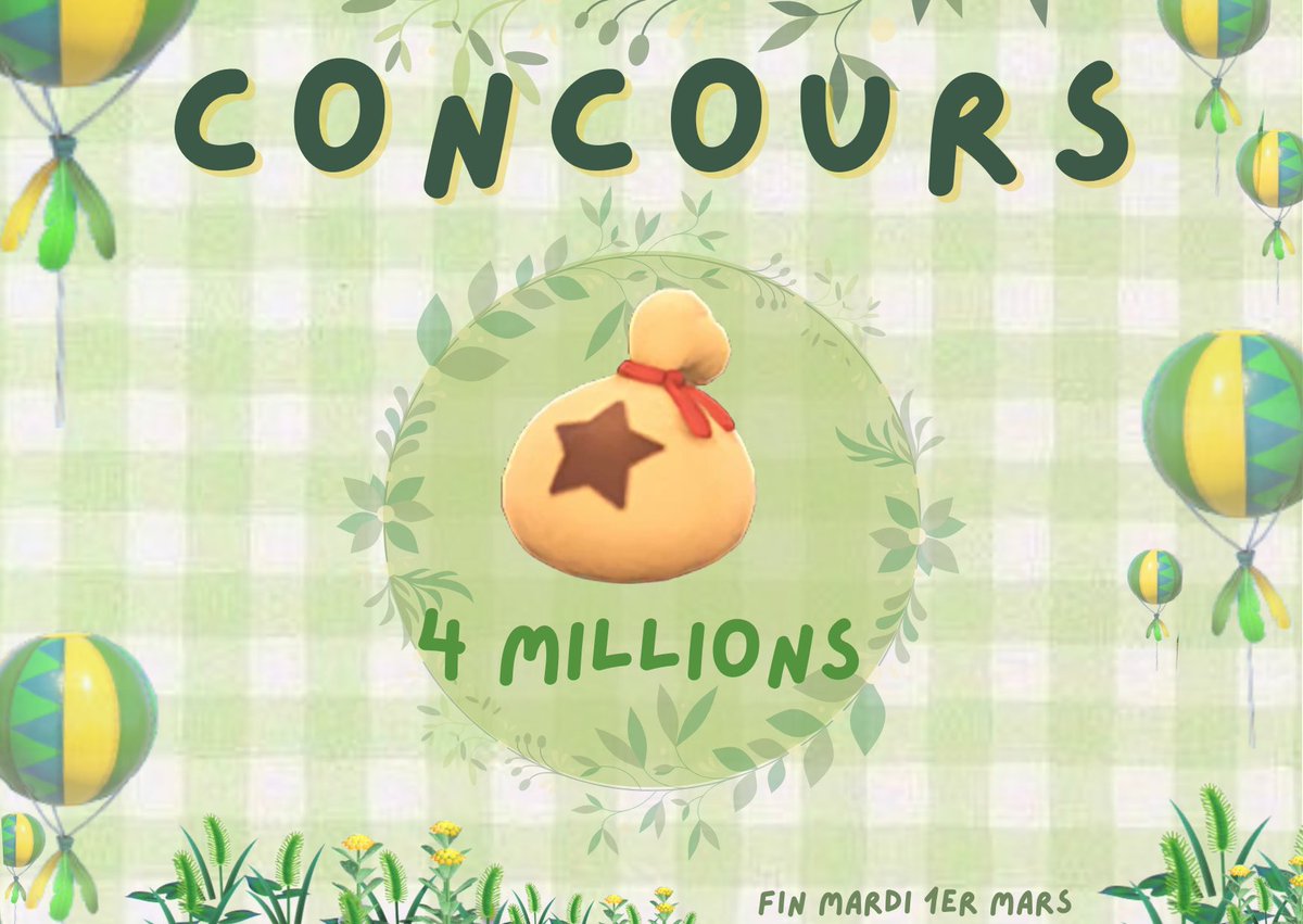 🌾🍀GIVEAWAY🍀🌾
Tentez de remporter 4 MILLIONS DE CLOCHETTES sur le serveur !

 ➡️ discord.gg/ePyY9GA2tq ⬅️

#ACNH #ACNHFR #animalcrossingnewhorizons #entraideacnh 
#acnhvillagersinboxes #acnh #villageoisencartons #navets