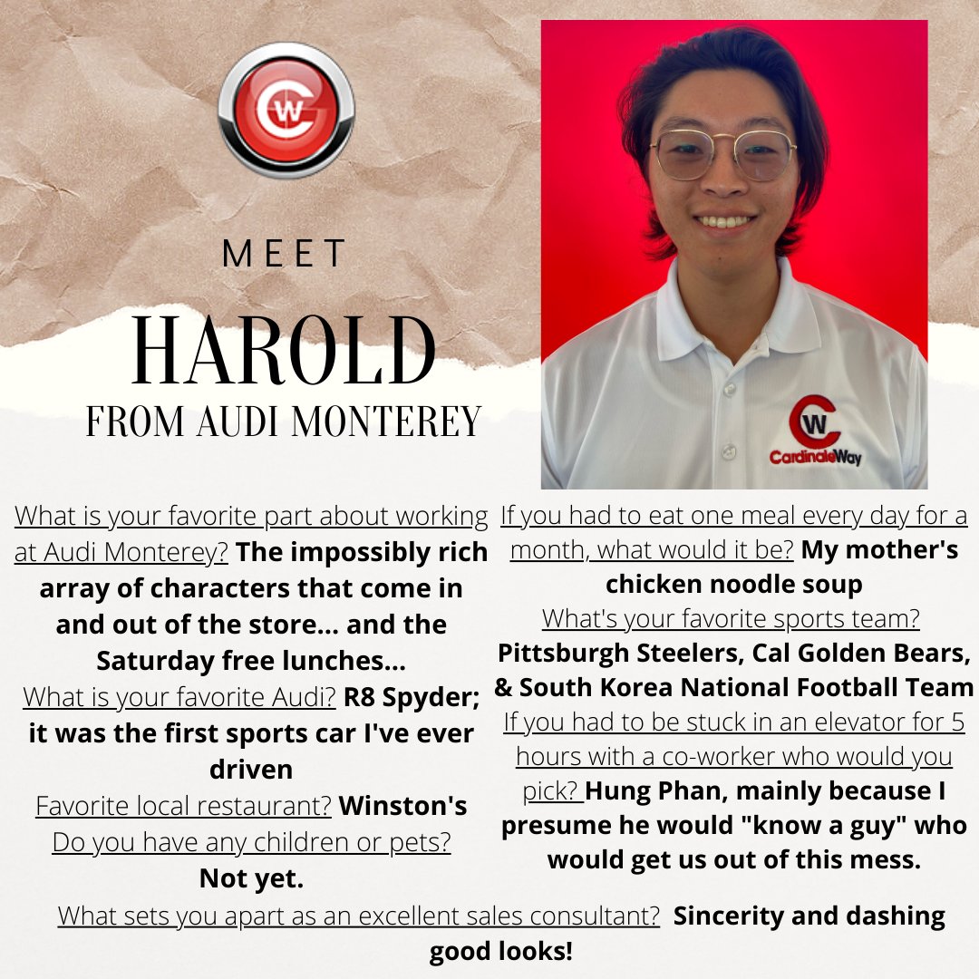 AudiMontereyPen's tweet photo. Meet Harold! https://t.co/FWagvp1cB5