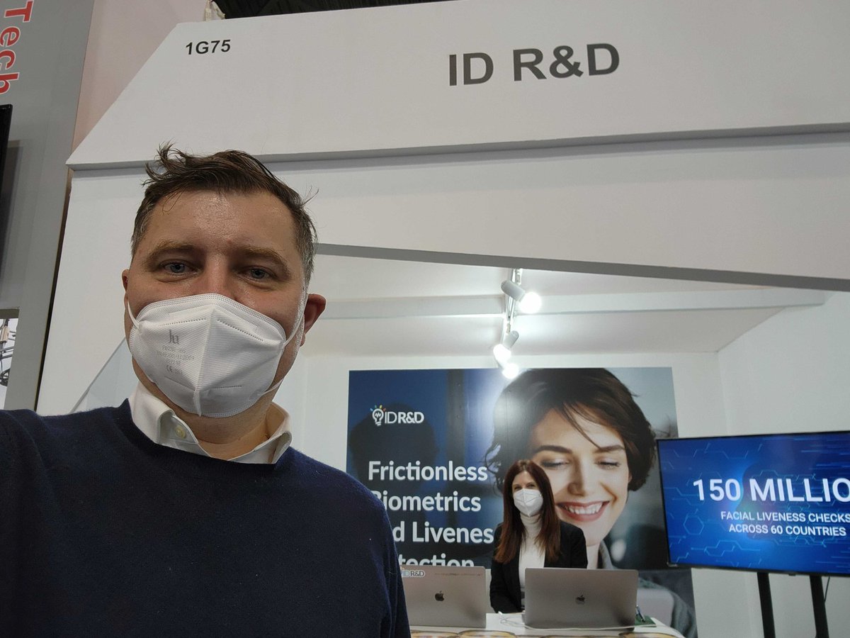 RealSteveCook's tweet photo. @ID_RnD having fun at #MWC2022, booth 1G75 today. See our passive liveness solutions for face, voice and documents https://t.co/5lT7VcGKqc

#MWC #mwcbarcelona @GSMA #biometrics #digitalidentity #AI #livenessdetection #authentication #security #IDV #Onboarding #fintech #mobile https://t.co/LaEfdWI15q