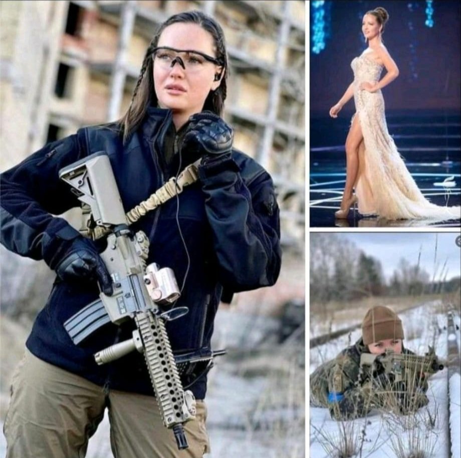HiHFW's tweet photo. Anastasiia Lenna, aka former Miss Grand Ukraine, is now a member of Ukraine's fighting force to block Russia from taking over her country.

Anastasiia, who was crowned a national pageant winner aged 24 in 2015, has signed up to defend her home from Russian invaders. https://t.co/e8tzG0sjfO