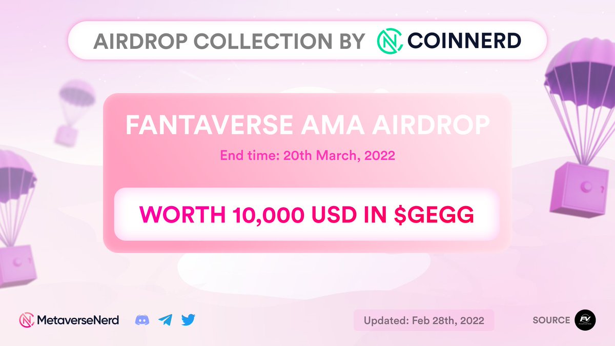 MetaverseNerd's tweet photo. 💥#Airdrop: @FantaVerse_FTC AMA #Airdrops ❗

💰 Value: 1,000,000 UT
⏰ End time: 20th March, 2022
📍Airdrop link and information: https://t.co/RMlU933THA 

UT will be distributed to all whitelisted Terrans after the 20th of March, 2022.
#airdropalert https://t.co/Iva3b4i7Y1