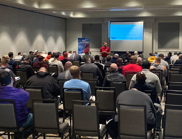 BrentDearmon's tweet photo. This coach had an absolute blast talking about @FAUFootball at the @GlazierClinics in Nashville. There are some great high school coaches all over the country. 
4 former @BU_FootballTN players,2 former coaches, 2 teammates in attendance.
#GapSound #reBUild18 
#WinningInParadise https://t.co/Mpi2zKxkMt