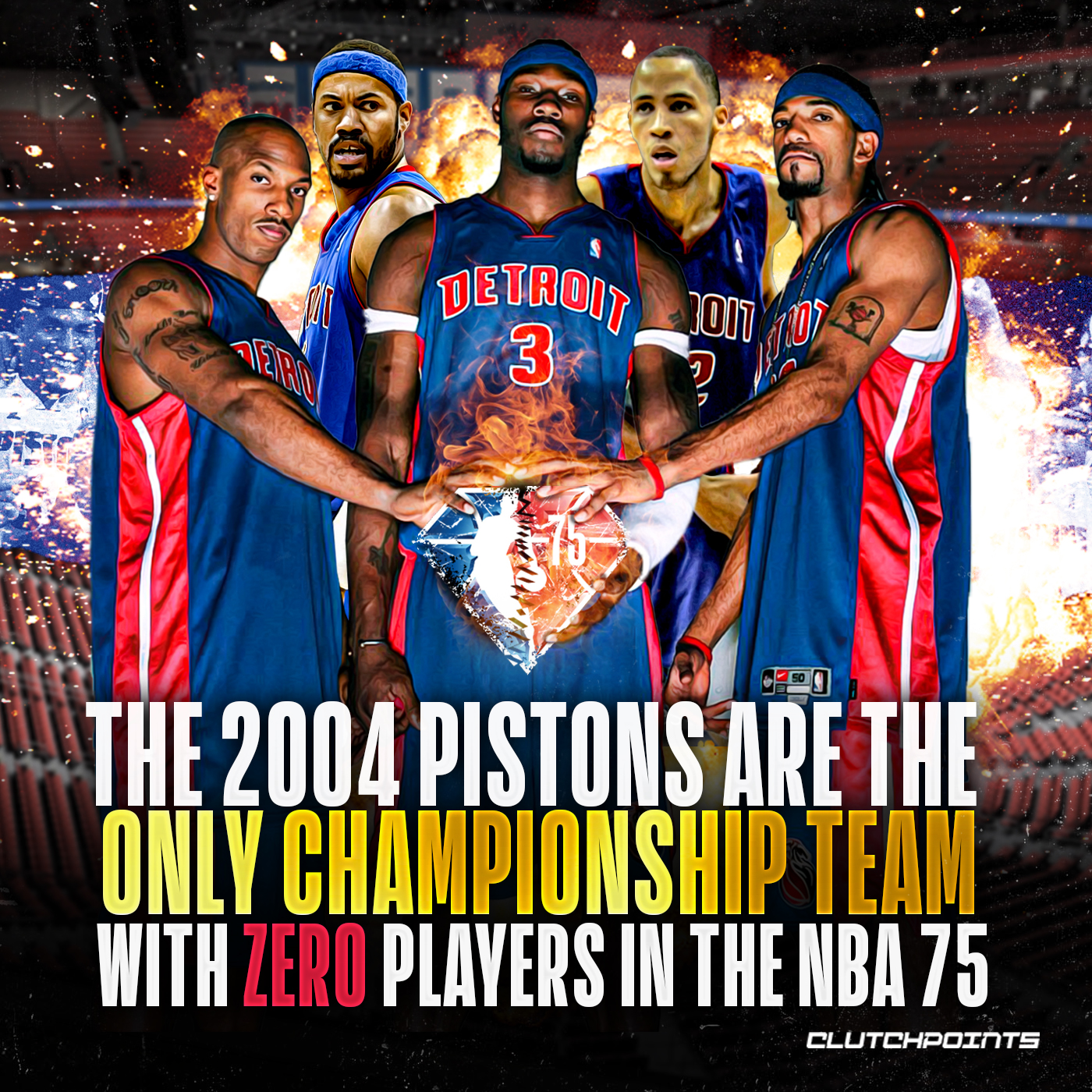 The 2004 Detroit Pistons are the only championship winning team