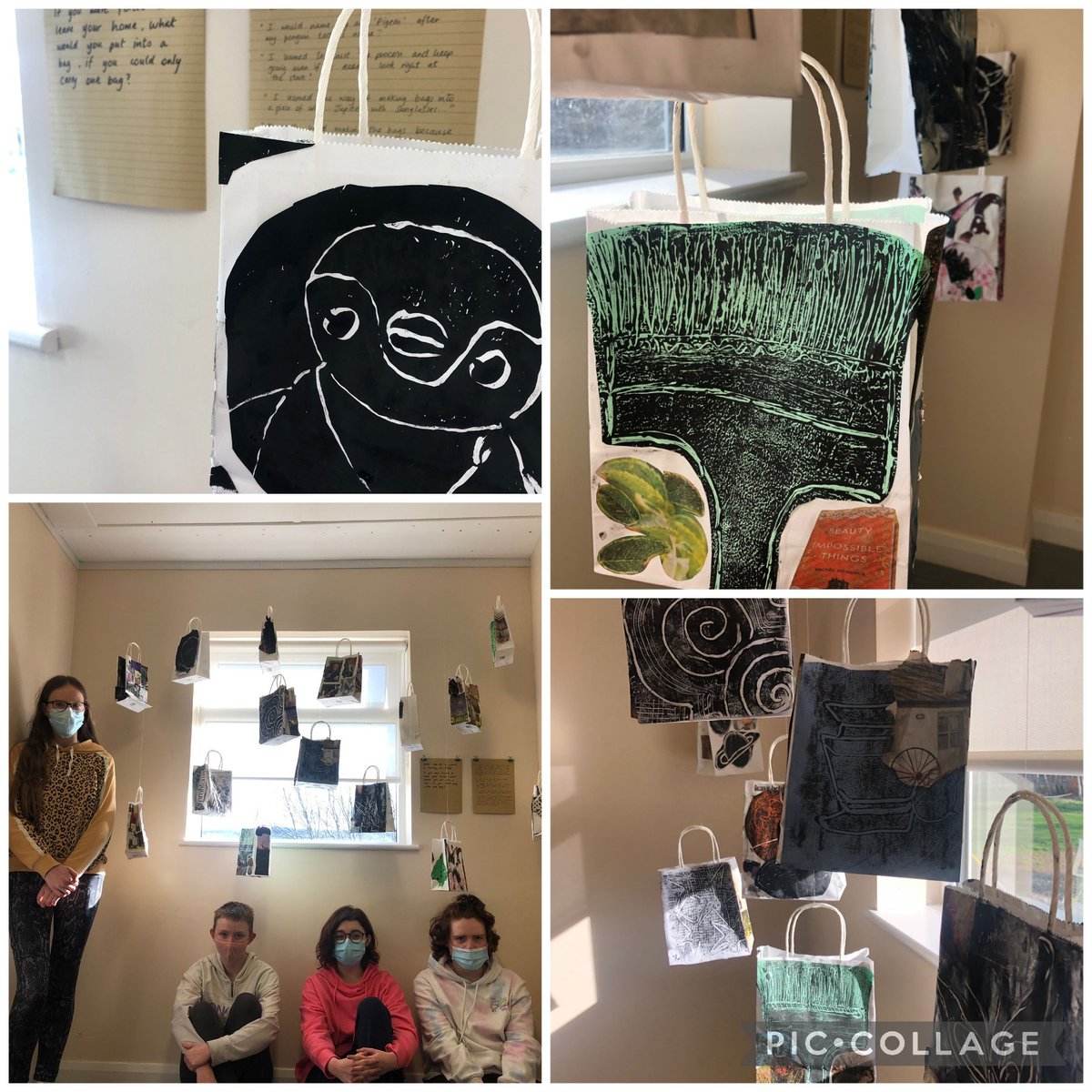 FirhouseETSS's tweet photo. 2nd Year @jctVisualArt students explored the theme of 'Home' through monoprinting, looking at the global issue of displacement, and in particular, the bag as a symbol of being in transit, or the harsh reality of having to flee your home. Very relevant in the current climate. https://t.co/1CpSlN5bau