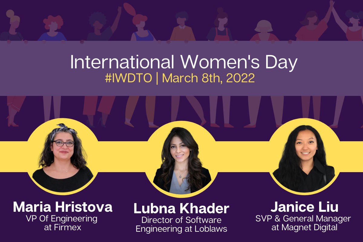 One week left to reserve your spot and join 200 people to celebrate, inspire and empower this year online for #IWDTO #DevTO #TechTO 

So excited to get together again! 💜

techto.org/events/techtog…