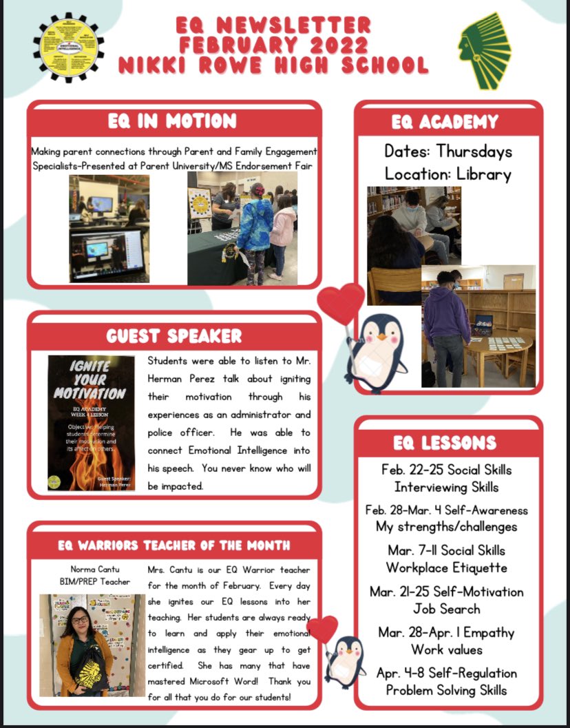 February came and went and great things happened <a href="/Rowe006/">Warrior Nation</a> Our EQ Academy is on Week 7! Great conversations and collaboration.  Hello March 🍀 <a href="/CounselorMISD/">McAllenISDCounselingNCabrera</a> <a href="/McAllenISD/">McAllen ISD</a>