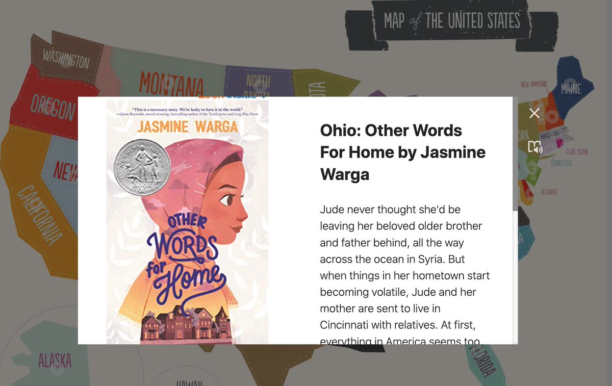 JParsons_DCS's tweet photo. @DublinSchools @DMSIrish Davis librarian @MegganAston created a dynamic map via ThingLink for Read Across America with books set in all 50 states! Not only that - book trailers, author talks, and cover art! 🤯 What a creation! https://t.co/uJ3jTPrHiy https://t.co/RbHCgqAKdH