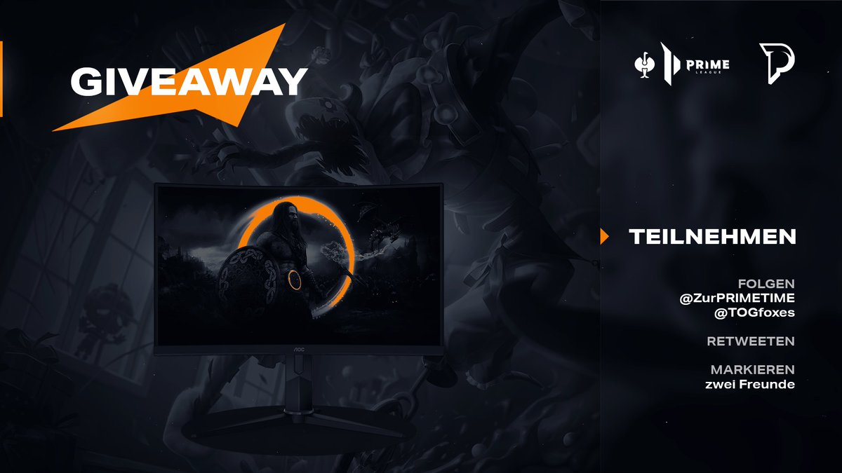 PRIMETIME (@primetime_prm) on Twitter photo 300 FOLLOWER 🚨 Wir danken für den geisteskranken Support und wollen euch gern etwas zurückgeben! Zusammen mit <a href="/TOGfoxes/">TeamOrangeGaming</a> und @AOC_Gaming verlosen wir einen C27G2U/BK - Curved Gaming Monitor!
@ZurPRIMETIME & <a href="/TOGfoxes/">TeamOrangeGaming</a> folgen🧡, Retweet 🔁 & 2 Freunde taggen um dabei zu sein!🤝 300 FOLLOWER 🚨 Wir danken für den geisteskranken Support und wollen euch gern etwas zurückgeben! Zusammen mit <a href="/TOGfoxes/">TeamOrangeGaming</a> und @AOC_Gaming verlosen wir einen C27G2U/BK - Curved Gaming Monitor!
@ZurPRIMETIME & <a href="/TOGfoxes/">TeamOrangeGaming</a> folgen🧡, Retweet 🔁 & 2 Freunde taggen um dabei zu sein!🤝