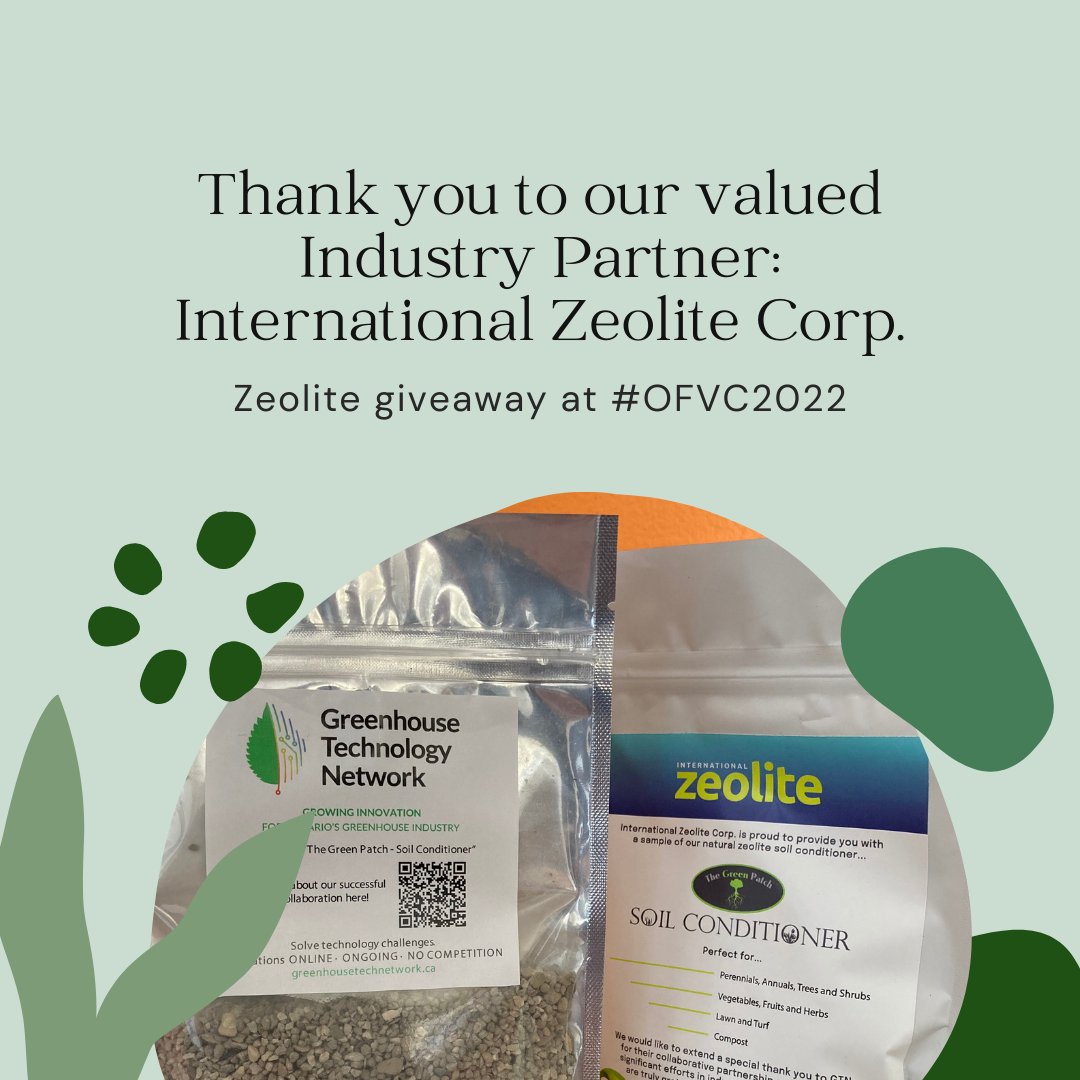 gtnontario's tweet photo. Huge shoutout to the team at @Int_Zeolite for their help with a fantastic giveaway of "The Green Patch" soil conditioner at #OFVC2022. #sparkingconversations #innovation #collaboration #appliedresearch https://t.co/fKkitu6BHD