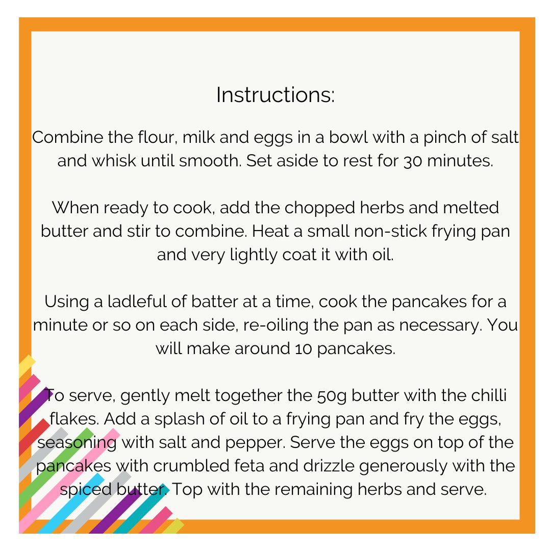 bsmeinfo's tweet photo. Flip, flip hooray!๐ฅ
Enjoy these delicious soft herb pancakes with feta and spiced butter this Shrove Tuesday.
The recipe was created especially for #BSME by our member, Helen Graves, editor of @PitmagazineUK
#recipies #pancakeday #foodmagazines #foodeditor #editors https://t.co/HFOsdiIrGh