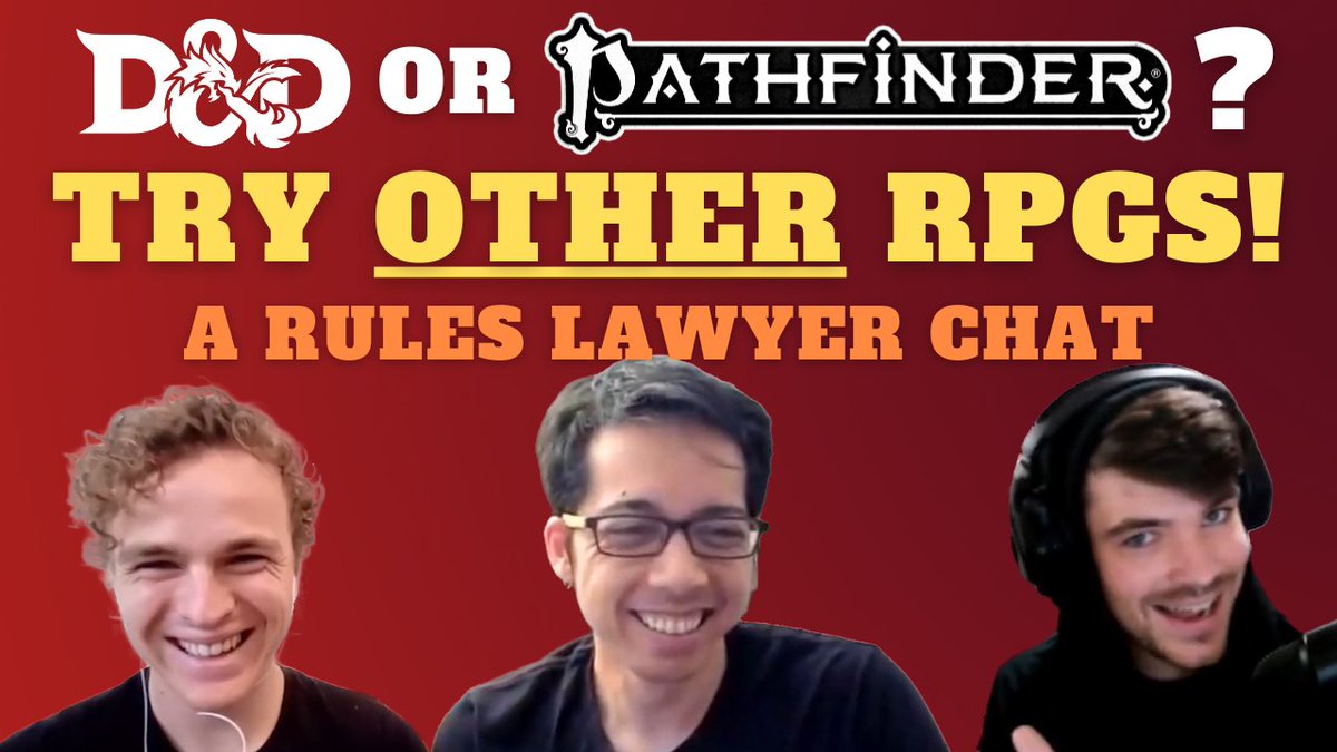 The Rules Lawyer (@theruleslawyer1) on Twitter photo Had a great video chat with <a href="/TabletopBro/">Austin Hale</a> and <a href="/DombleB/">Domble Builds</a> where we talk abt our gaming histories and what's great in other RPGs incl. Dungeon World. I GM mostly #pathfinder2e and some #dnd, and EVERYONE benefits from branching out.
Link to my channel in my profile! #ttrpgsolidarity Had a great video chat with <a href="/TabletopBro/">Austin Hale</a> and <a href="/DombleB/">Domble Builds</a> where we talk abt our gaming histories and what's great in other RPGs incl. Dungeon World. I GM mostly #pathfinder2e and some #dnd, and EVERYONE benefits from branching out.
Link to my channel in my profile! #ttrpgsolidarity