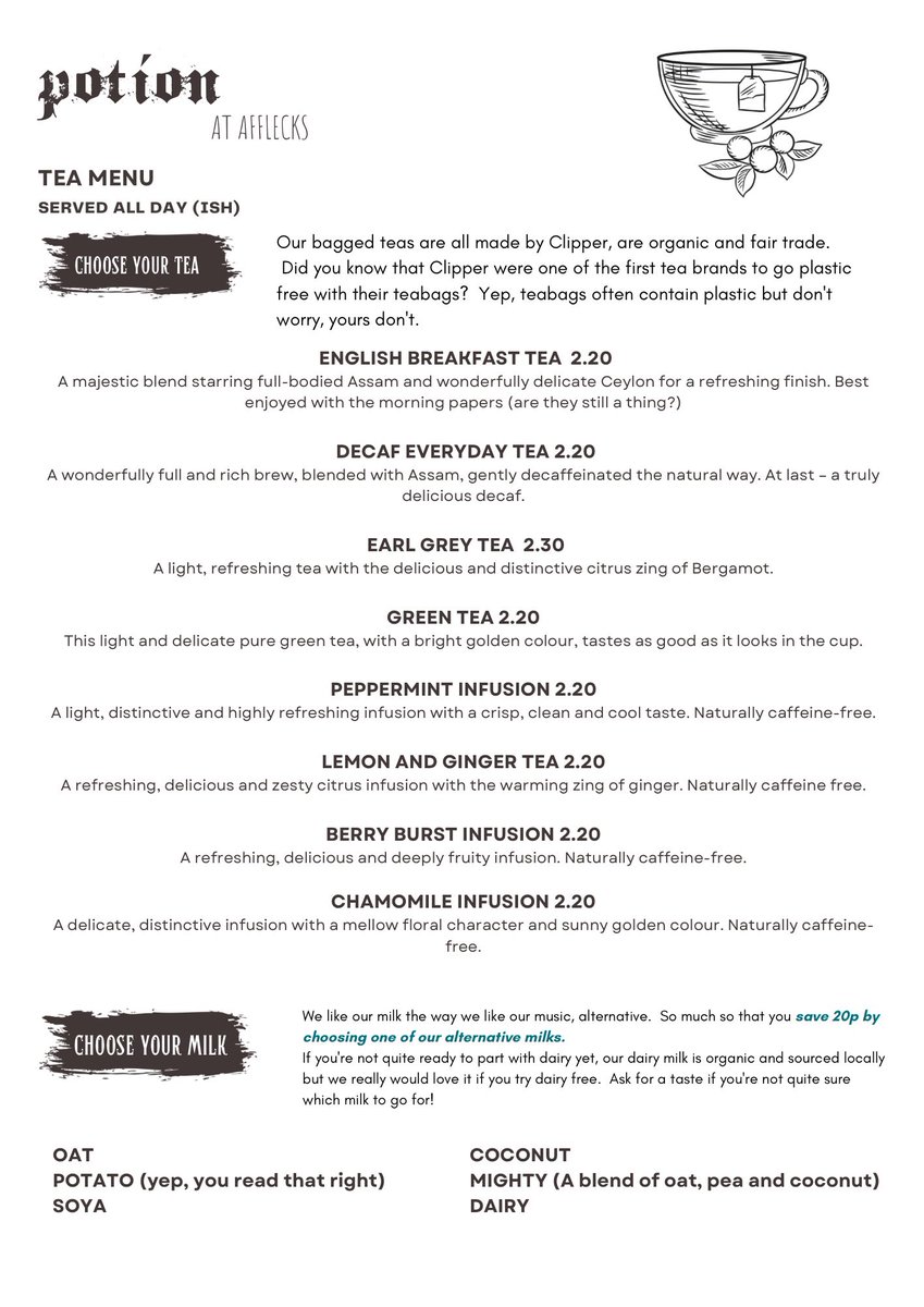 TheRockFairyHQ's tweet photo. Ever wondered what the score is with brews at my witchy cafe
#PotionAtAfflecks๐ฎ? Well have a gander at our coffee and tea menus! Find us on the 3rd floor of @Afflecksfox ๐ซโ๏ธ https://t.co/PqqJTKAKUT