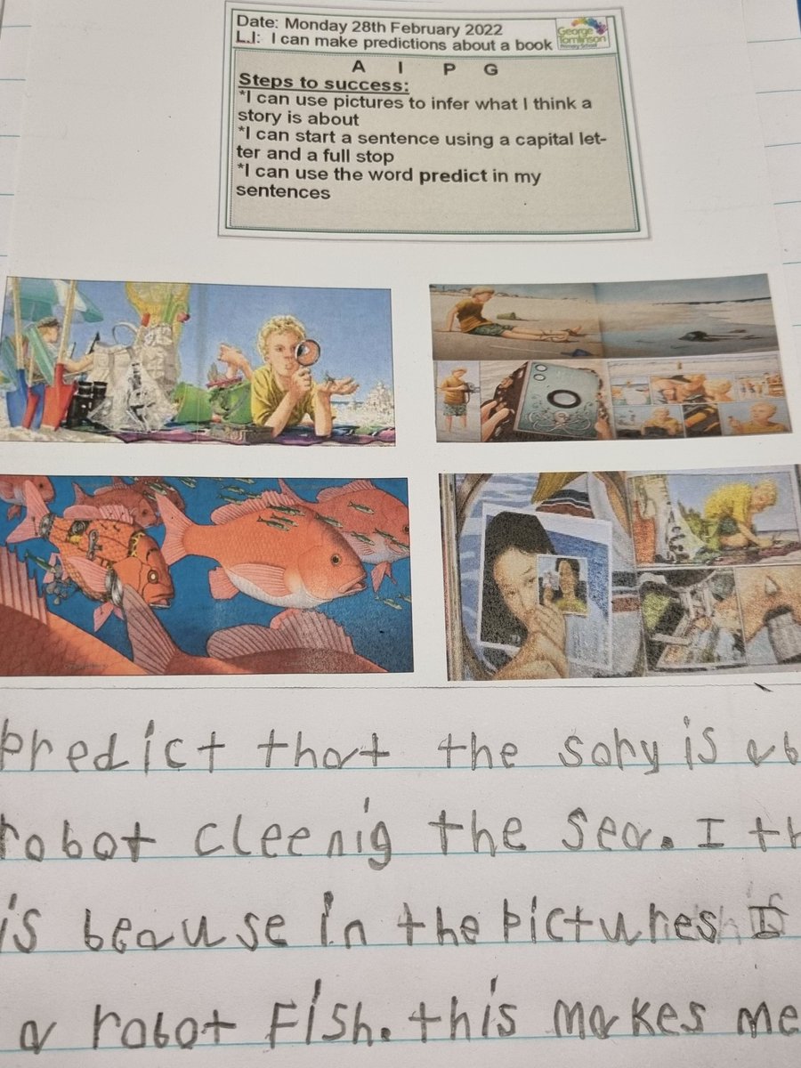 We started Book Week by making predictions and exploring what we might find in #flotsam by #DavidWiesner #excellencethroughenjoyment