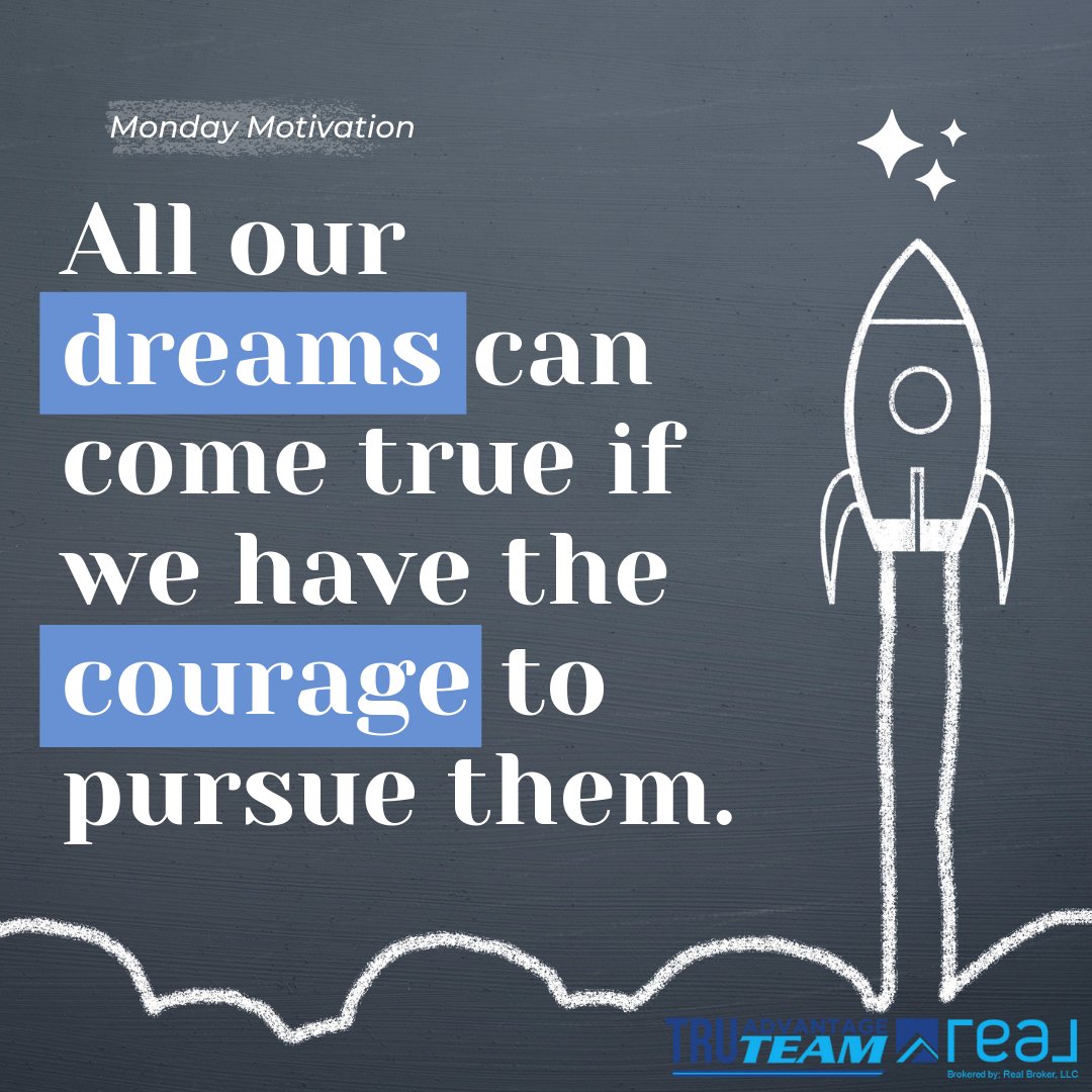 RealtyTru's tweet photo. #MondayMotivation

All our dreams can come true if we have the courage to pursue them. 
.
.
.
.
.
.
.
Keep going;

#MondayMotivation #keepgoing #Real #RealBroker #YorkPARealtors #Truadvantageteam #MDRealtors #SouthCentralPA #Pennsylvania #Maryland #Here2Help #hireapro https://t.co/svtIF0wlhe