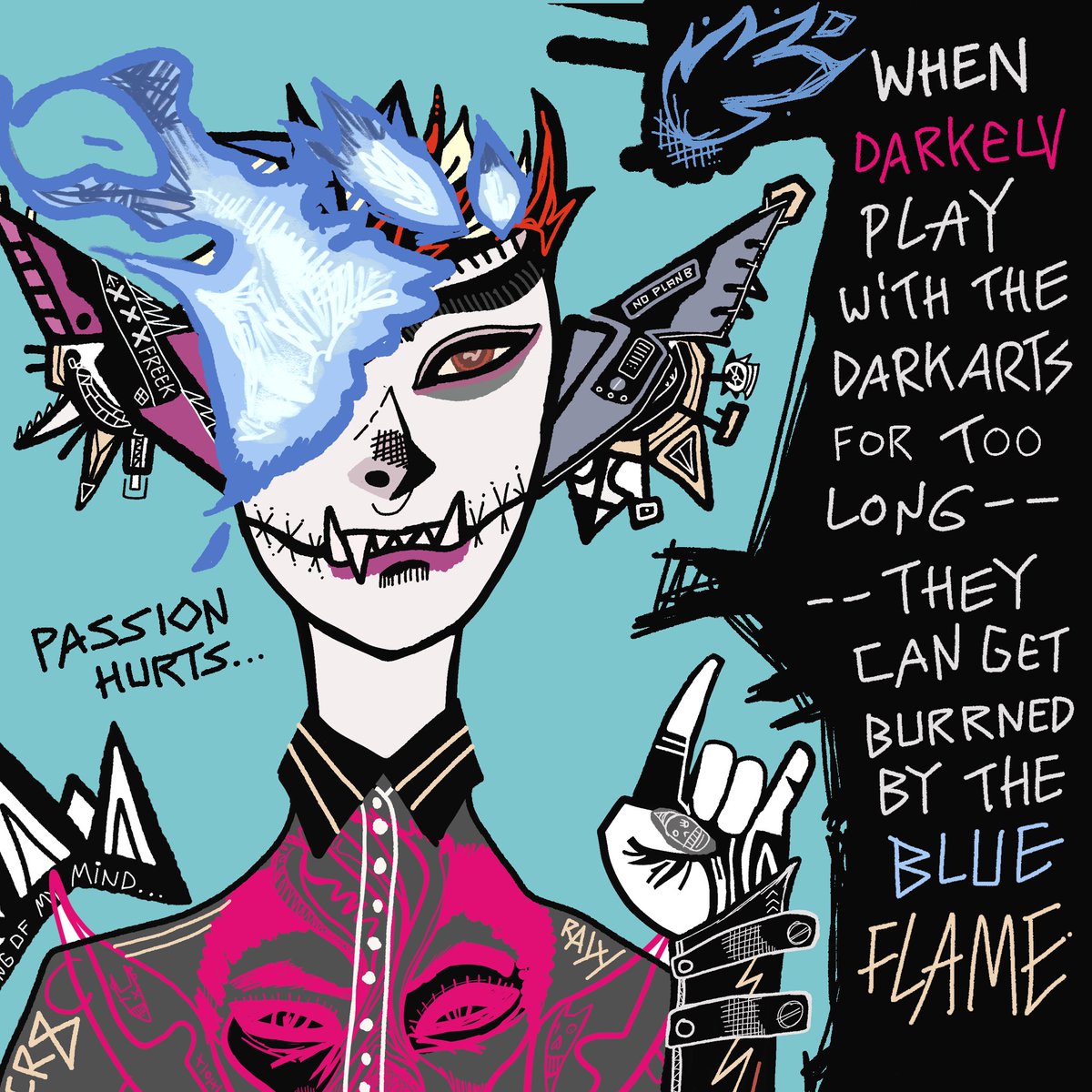 MarsDorian's tweet photo. This DARKELV called Fritzy got addicted to using the dark arts, and thus was punished with a burrrrrrrrning trait she shall never forget! https://t.co/bO05uxWVsb