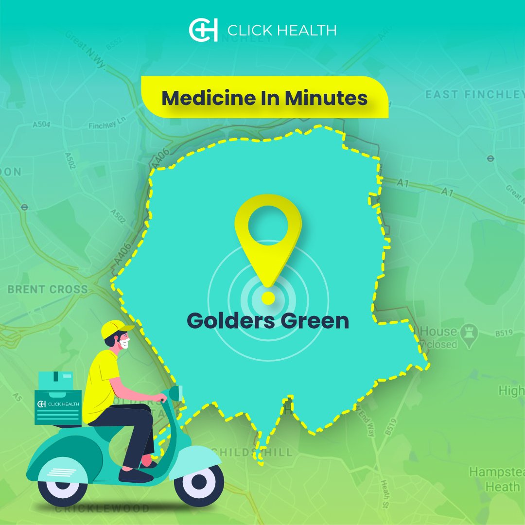 #Goldersgreen We deliver medicines in as little as 2 hours! Order online now and choose from our range of over-the-counter and prescription medicines, and leave the rest to us.

#clickhealth #clickdoctor #pharmacy #onlinepharmacy #onlinedoctor #medicinetoyourdoorstep #24hours #me