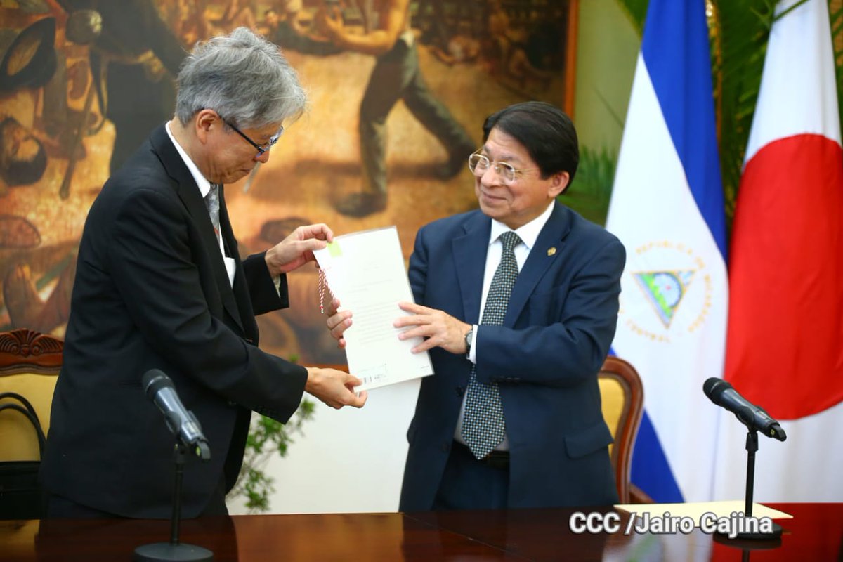 📍 Cancillería de #Nicaragua recibe Cartas Credencial del  nuevo Embajador de #Japón  🇳🇮🤝 🇯🇵