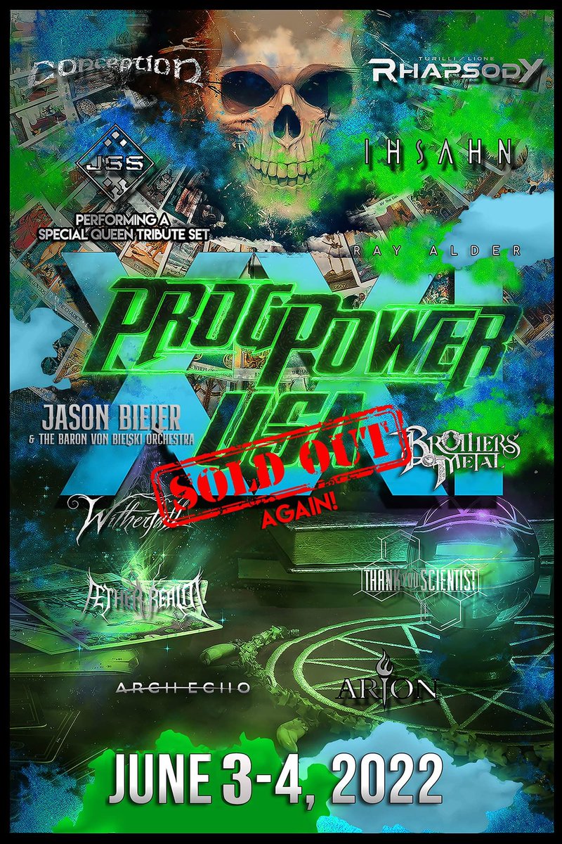 Glenn Harveston (@progpowerusa) on Twitter photo Days 3 & 4 are officially sold out….again.     Thanks to everyone for their support as selling the same show out TWICE during these turbulent times is not something I take for granted. Days 3 & 4 are officially sold out….again.     Thanks to everyone for their support as selling the same show out TWICE during these turbulent times is not something I take for granted.