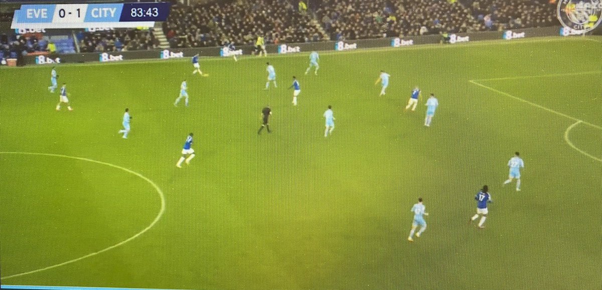 parkerface1960's tweet photo. So this is the freeze frame before the Rodri handball. Clearly shows Richarlison in an offside position. So this decision negates anything that happens afterwards. The referee indicated offside &amp; guess what Ederson took the free-kick from there! #endov https://t.co/qTXi8EvMpS