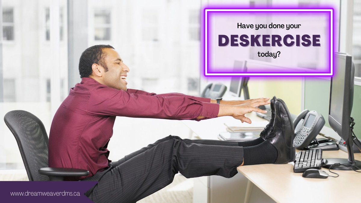 DreamweaverDMS's tweet photo. How's your back feeling right now? Feeling ouchie? Today's blog might be able to help you. 

https://t.co/A7MqX2dnEv

#DreamweaverDMS #DigitalMarketingAgency #VirtualAdmin #Deskercise #DrinkYourWater #TakeABreak #DeskJob #DeskJobProblems https://t.co/8UT90bRHMX
