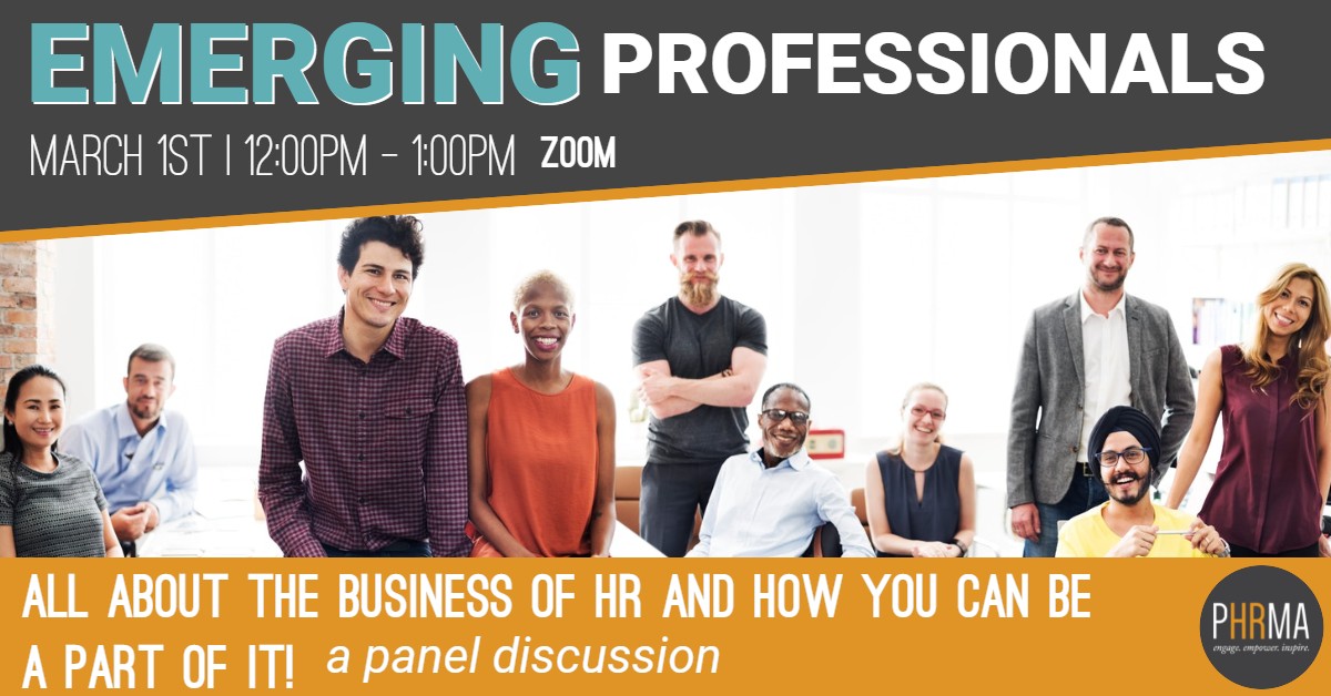 PortlandHR's tweet photo. New to HR or thinking about a career in HR? Then join us TOMORROW, March 1st at 12:00 PM for our Emerging Professionals Event. Click the link to register:
https://t.co/QqGIOXQyzM
#portlandhrma #portlandhr #careersinhr #newtohr #hrprofessionals https://t.co/KOICuL8EiM