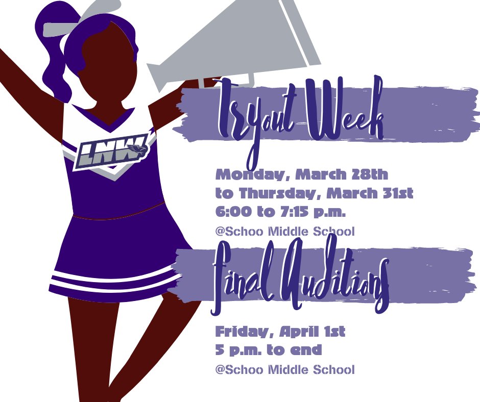 LNWCheer's tweet photo. Let's go, Falcons! Tryouts--let's do this!
#tryoutweek #finalauditions
@lnwathletics @lincoln_nwhs https://t.co/prMNy1EgYl