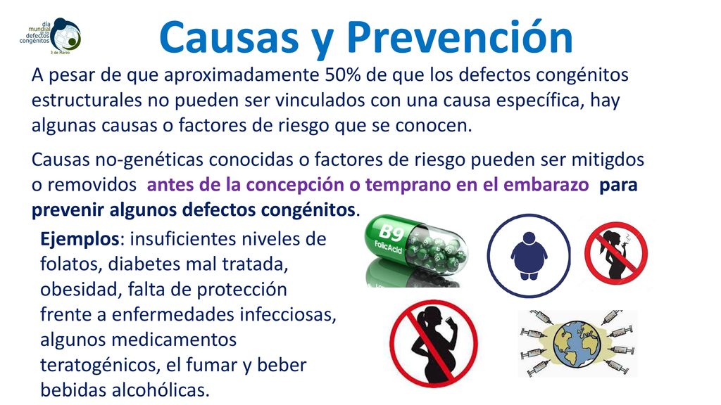 HospitalJuarezM's tweet image. Algunos factores de riesgo para los defectos #Congénitos son: 
Fumar, beber alcohol o tomar drogas durante el embarazo
Tener ciertas afecciones médicas antes y durante el embarazo como obesidad o diabetes no controlada
Tomar ciertos medicamentos
Historial familiar