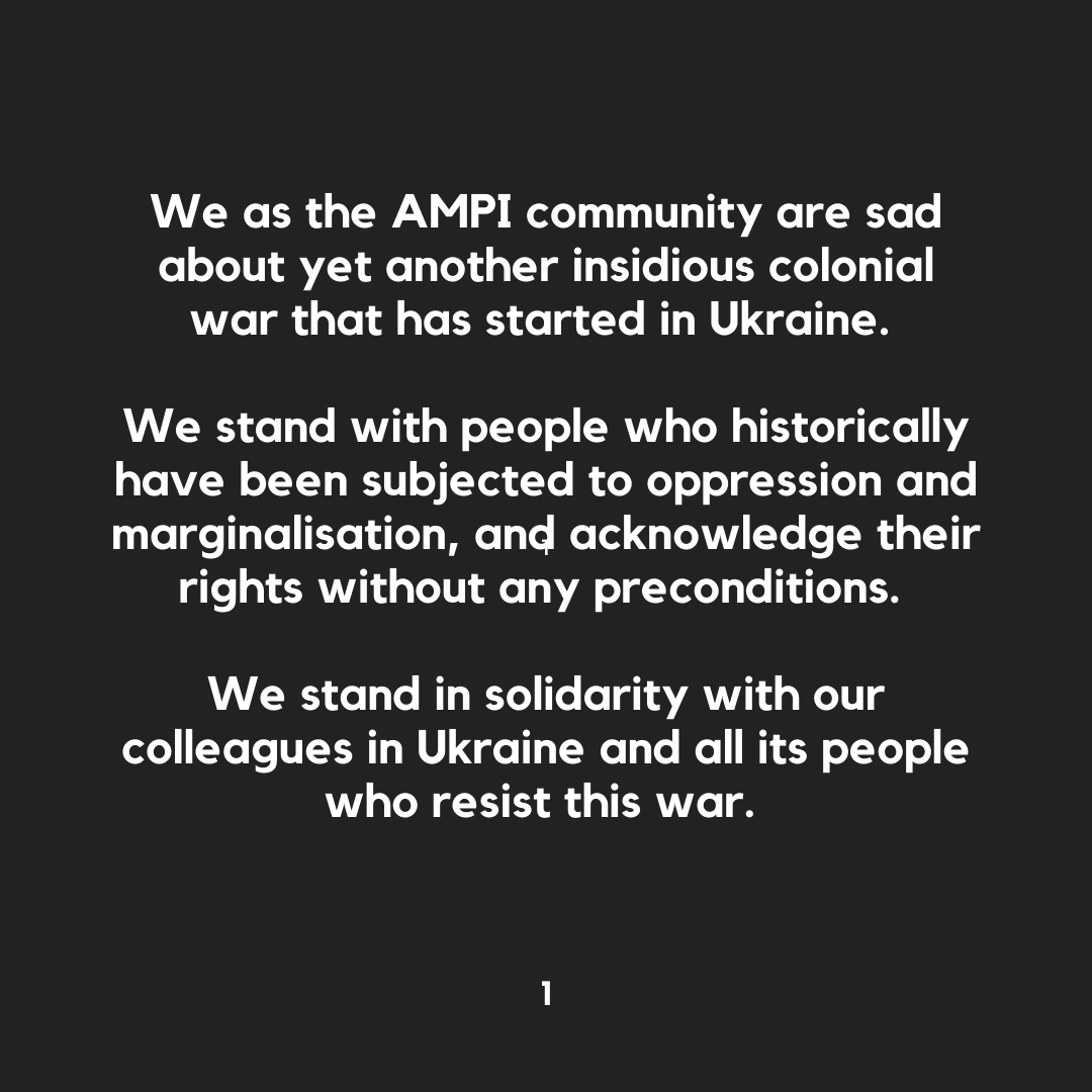 AcademyofMPI's tweet photo. AMPI STANDS IN SOLIDARITY WITH THE UKRAINIAN PEOPLE AND CONDEMNS RACISM

#StandWithUkraine #NoWarNoRacism https://t.co/nQnJOL1Qam