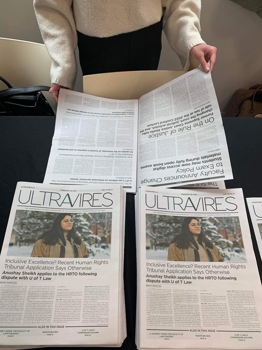 UltraVires's tweet photo. Come to the atrium to pick up the latest issue of UV and enjoy some afternoon snacks while you indulge in some "tea". Read about a student's human rights claim against the Faculty of Law, amended accessibility and exam policies, the pros and cons of dating law students and more! https://t.co/LKx8X3Cvu7