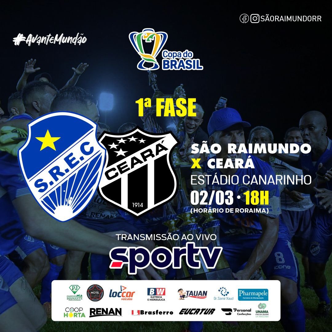 Está chegando a hora, amigo torcedor!!
 
O jogo será dia 02/03/2022, as 18:00 horas, horário local (19:00 horário de Brasília)

Jogo é válido pela primeira fase da <a href="/CopadoBrasil/">Eduardo</a> e terá transmissão ao vivo pelo <a href="/sportv/">sportv</a>
