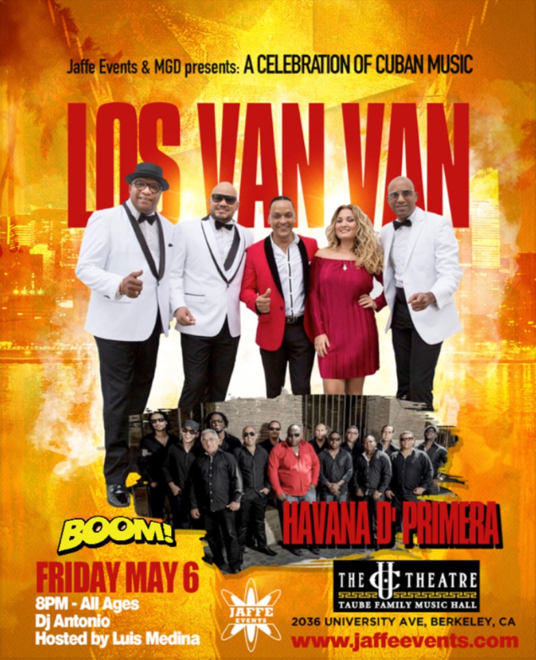 JUST ANNOUNCED: Cuba's #1 most popular Orchestra & Grammy winner @losvanvan & world renowned Cuban sensation @HavanaPrimera are heading on tour and they will make a stop in Berkeley on Friday, May 6! 🎟 On Sale: Tuesday, March 1 @ 10AM