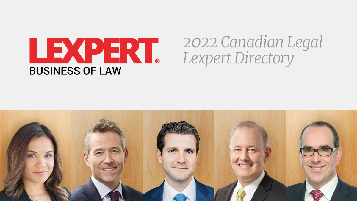 TyrLLP's tweet photo. Congratulations Jim Bunting, Sean Campbell, James Doris, Pinta J. Maguire and Jason Wadden for being recognized in the 2022 edition of the Canadian Legal @Lexpert Directory. For more information please visit https://t.co/puU3zGqu8W
https://t.co/b1859y2K14 #Tyrllp https://t.co/0sZzILRaX4
