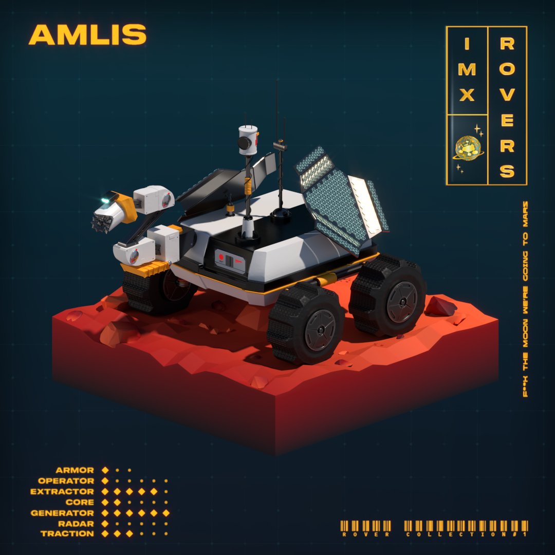 ImxRovers's tweet photo. 🚀Mint tomorrow first of March, to celebrate these last moments we offer 5 WL to random retweets!🪐
▶️Join the future of crypto gaming, discover Mars and its treasures, receive $WZM, ethereum and rare collectibles while driving your rover👀 #NFTs  #P2E https://t.co/NusKZVTSke