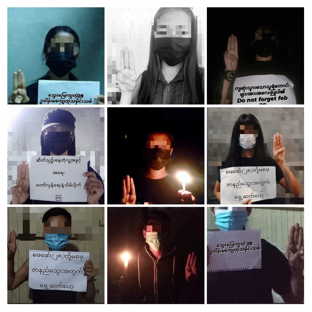 miN13700's tweet photo. Young people of #Dawei township, staged an anti-military night strike on February 28, marking the one-year anniversary of the four fallen martyrs in Dawei.

80 CHILDREN HELD AS HOSTAGES

#2022Feb28Coup
#WhatsHappeningInMyanmar https://t.co/TwxkwhR4vk