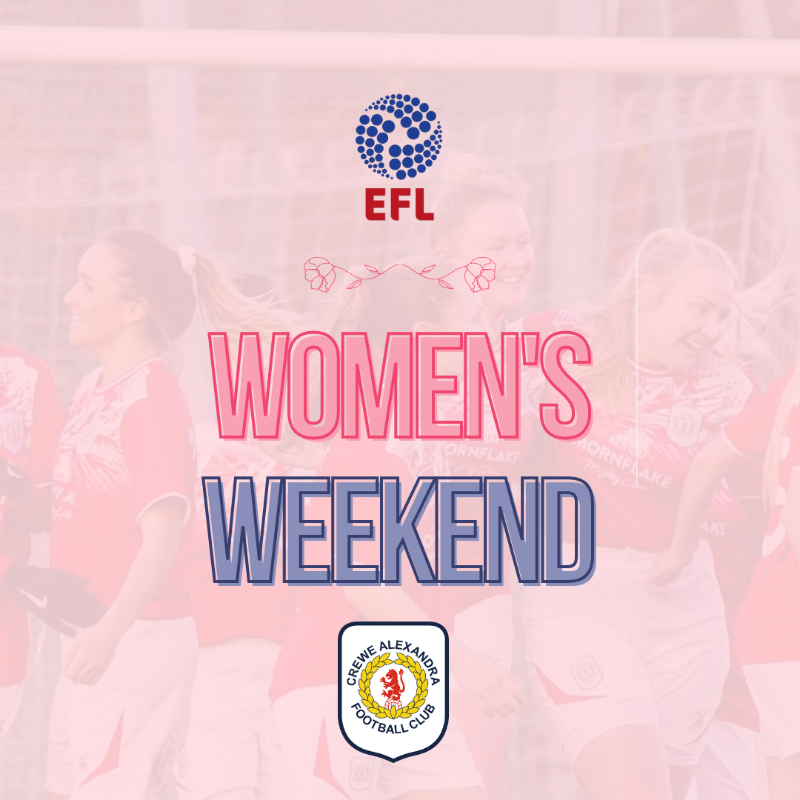 crewealexfc's tweet photo. ⭐️ 𝐄𝐅𝐋 𝐖𝐨𝐦𝐞𝐧'𝐬 𝐖𝐞𝐞𝐤𝐞𝐧𝐝 ⭐️

As a Football Club we are partnering up with the @EFL to celebrate #InternationalWomensDay 🥳

ﾒ Free tickets
ﾒ 10% off Hospitality packages
ﾒ 15% off in the @AlexandraStore_

#CreweAlex