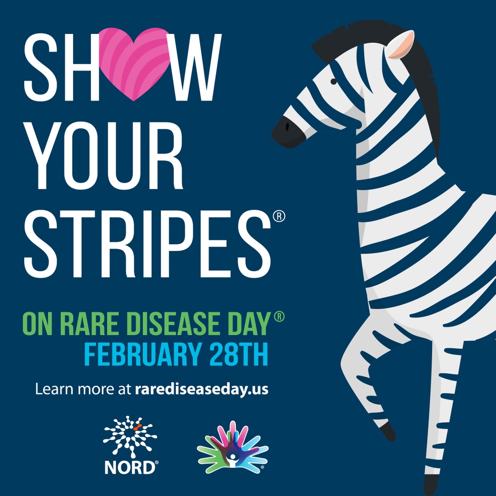 StoryofHarryJ's tweet photo. Since 2008, #RareDiseaseDay has created a global rare disease community unified for one goal: uplifting and empowering those affected by rare diseases. We are excited to join @NORD to bring light to rare diseases. #ShowYourStripes https://t.co/TEBB3i4fRS
