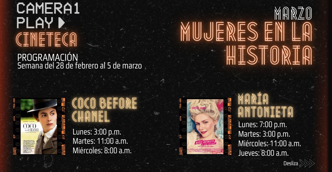 Uniandesbiblio's tweet photo. 🎥👭Comenzamos un nuevo mes con películas de Mujeres en la historia. Prográmate en nuestra #CinetecaUniandes👈🏼🚺
¡No te las pierdas! 🎫
Biblioteca General - piso 4
#BibliotecaUniandes #UniandesSoyYo #VolverAlCampus https://t.co/iVmmBeA8Ez