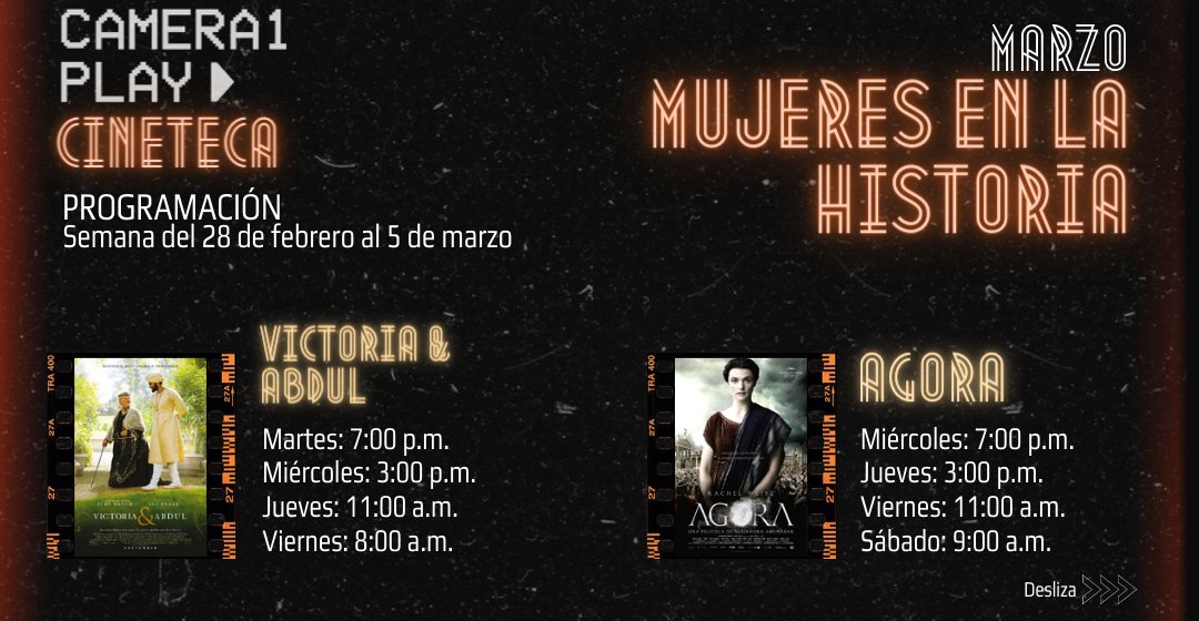 Uniandesbiblio's tweet photo. 🎥👭Comenzamos un nuevo mes con películas de Mujeres en la historia. Prográmate en nuestra #CinetecaUniandes👈🏼🚺
¡No te las pierdas! 🎫
Biblioteca General - piso 4
#BibliotecaUniandes #UniandesSoyYo #VolverAlCampus https://t.co/iVmmBeA8Ez