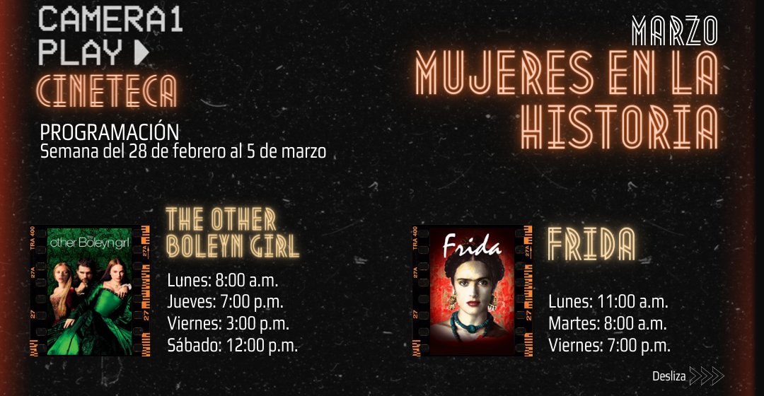 Uniandesbiblio's tweet photo. 🎥👭Comenzamos un nuevo mes con películas de Mujeres en la historia. Prográmate en nuestra #CinetecaUniandes👈🏼🚺
¡No te las pierdas! 🎫
Biblioteca General - piso 4
#BibliotecaUniandes #UniandesSoyYo #VolverAlCampus https://t.co/iVmmBeA8Ez