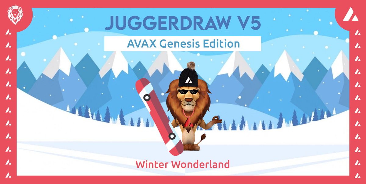 JGNDeFi's tweet photo. Who's ready for JuggerDRAW 5? Lucky draw NFT game with your chance to grab a piece of $8.5k JGN in prizes, and an exclusive Genesis #AVAX NFT Collection 🦁😎

#AVAX exclusive Genesis Collection: Winter Wonderland!🗻❄️🏂

Info: https://t.co/336MpMRFR8

@avalancheavax @AVATAR_AVAX https://t.co/5oNx3ooj8r