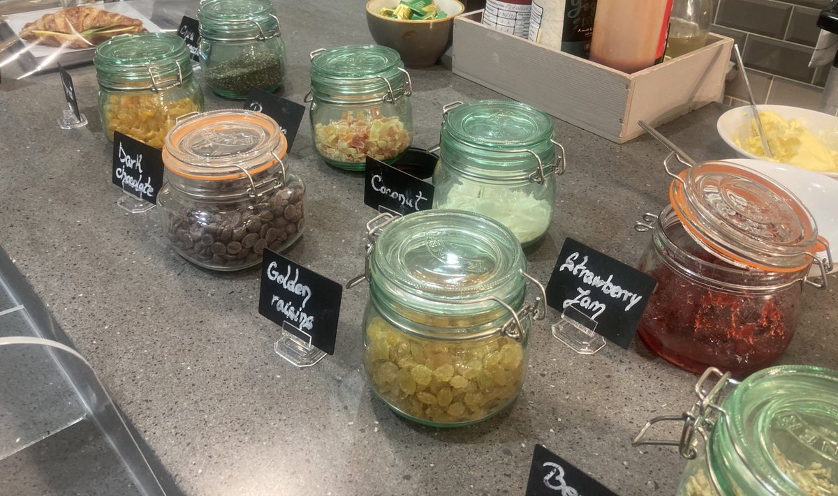 EventsGRE's tweet photo. It was a chilly morning this morning, so the Events Team warmed up with a Porridge pot from The Galley Cafe. We love the choice of toppings on offer - what do you have on your porridge? 😍 https://t.co/FfPaRY1bu5