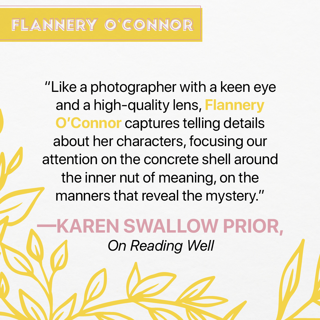 BrazosPress's tweet photo. “Like a photographer with a keen eye and a high-quality lens, Flannery O’Connor captures telling details about her characters, focusing our attention on the concrete shell around the inner nut of meaning, on manners that reveal the mystery.” @KSPrior, #OnReadingWell https://t.co/9kfbpVrvGo
