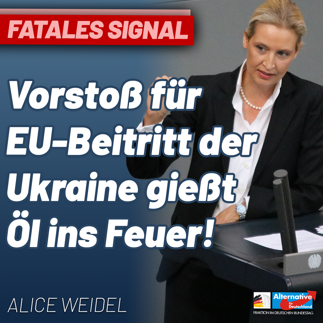 Alice_Weidel's tweet photo. "Eine dauerhafte Entspannung der Krise ist nur über die Neutralität der #Ukraine zu erreichen. Dies schließt eine Mitgliedschaft sowohl in der #Nato als auch der #EU perspektivisch aus." #UkraineKrieg #Putin https://t.co/PNRarKkJsD https://t.co/wBgHrbyHMt