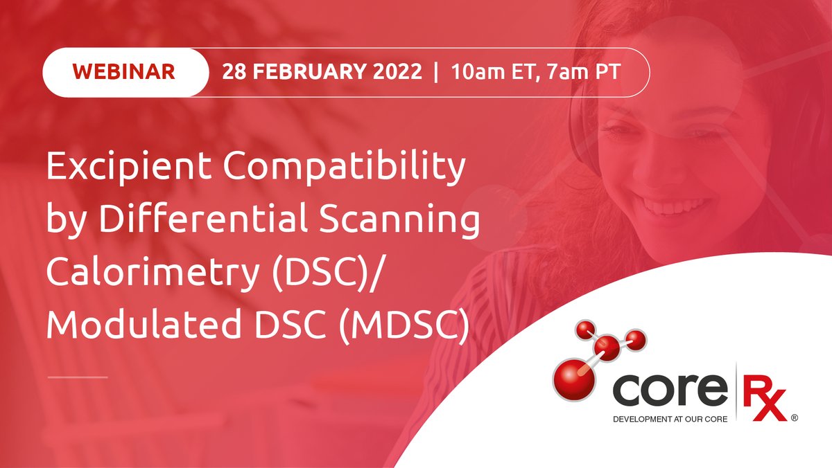 It’s not too late to register for today’s Webinar covering Improved Methods for Excipient Compatibility Analysis hosted by CoreRx and Fierce Pharma. TODAY 10am ET, 7am PT! Register here: pages.questexinfo.com/corerx-registr…