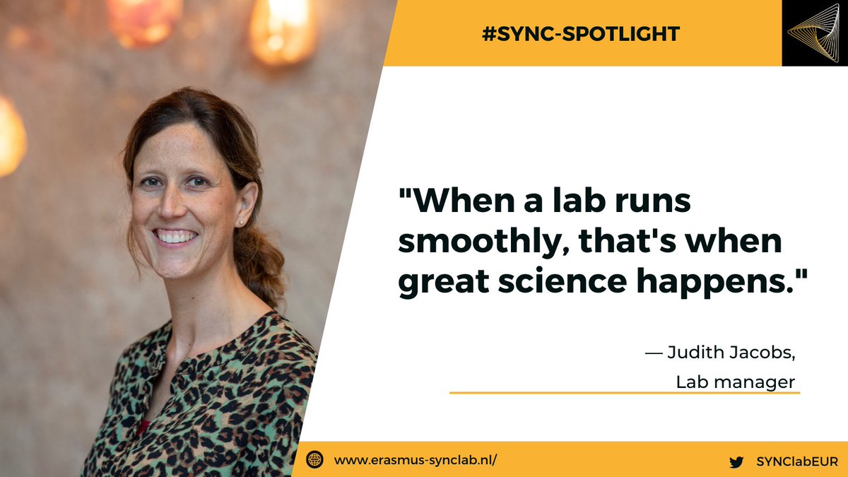 SYNClabEUR's tweet photo. In this week's #syncspotlight, Judith Jacobs explains what it's like to be the lab manager of the SYNC lab. Curious about her top 10 of positive things of being a lab manager, read about it in her blogpost: https://t.co/WOhdBaP12X https://t.co/JurBiIAewV
