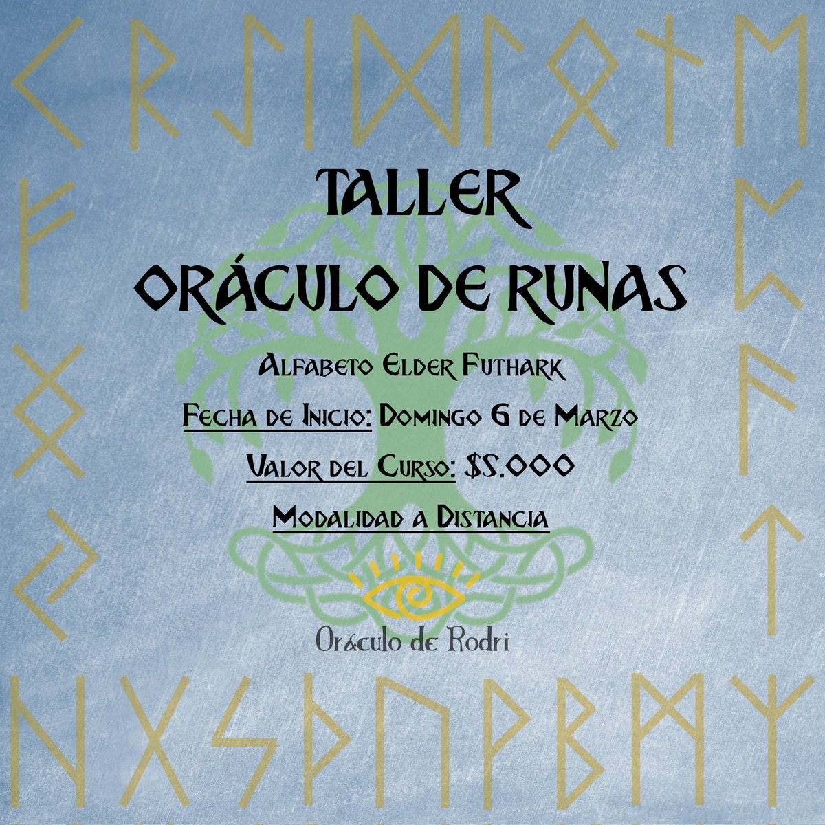 rodricg91's tweet photo. 🪨 TALLER ORÁCULO DE RUNAS 🪨
Estoy por dictar un taller de runas en Marzo, les dejo información por si les interesa.
Incluye material bibliográfico propio y un grupo de whatsapp para debatir, sacarse dudas y practicar una vez terminado el curso https://t.co/Mt0P3UM53L