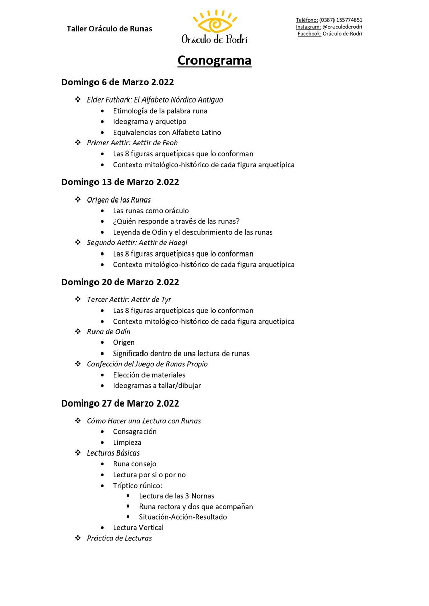 rodricg91's tweet photo. 🪨 TALLER ORÁCULO DE RUNAS 🪨
Estoy por dictar un taller de runas en Marzo, les dejo información por si les interesa.
Incluye material bibliográfico propio y un grupo de whatsapp para debatir, sacarse dudas y practicar una vez terminado el curso https://t.co/Mt0P3UM53L