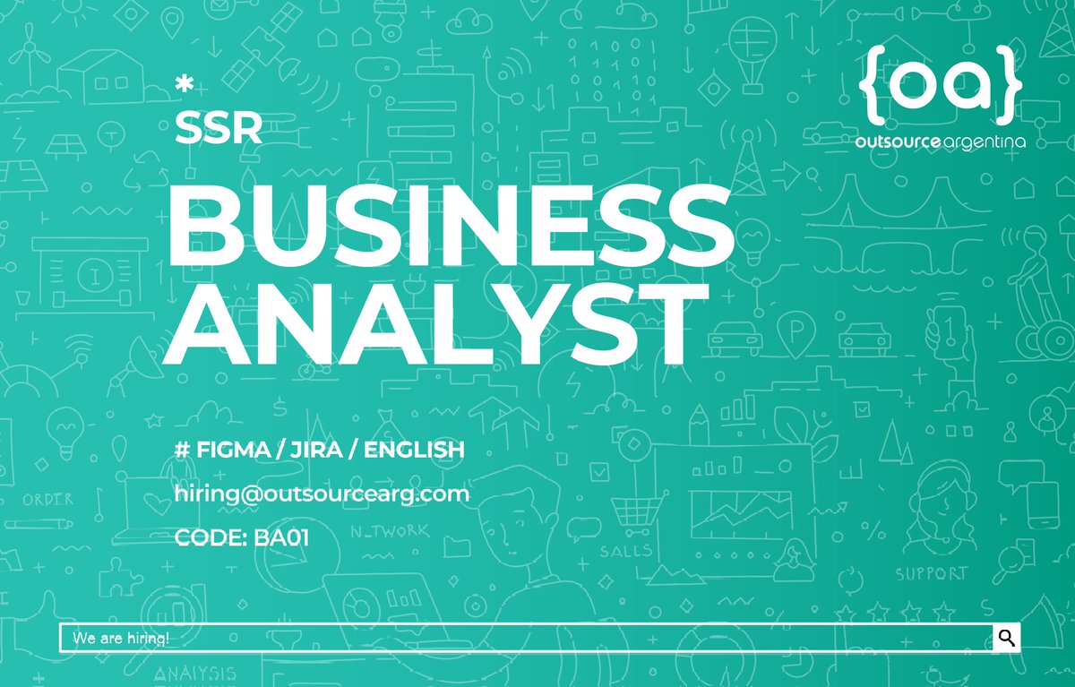 Outsource Argentina SAS is looking for a Business Analyst for software development projects. #BusinessAnalyst #Figma #Jira #HIRINGNOW outsourcearg.com/en/2022/02/25/…