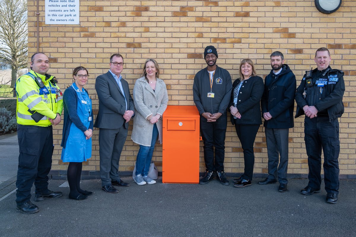 Knife Amnesty Bin installed at Queensway Medical Centre <a href="/NorthantsPolice/">Northants Police</a> <a href="/greatwellhomes/">Greatwell Homes</a>